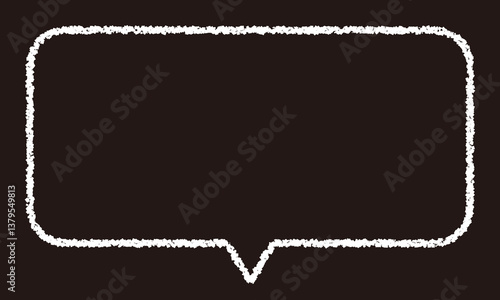 白いチョークで書いた長方形の吹き出しフレーム