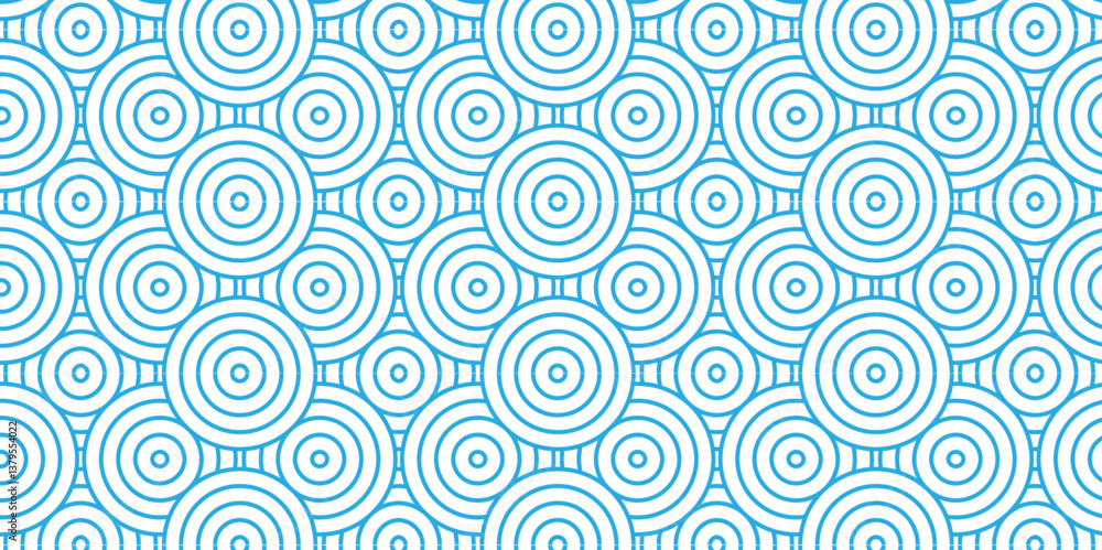 Overlapping Pattern Minimal diamond geometric waves spiral transparent and abstract circle wave line. blue seamless tile stripe geometric create retro square line backdrop pattern background.	
