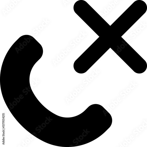 Minimalist call disconnected icon