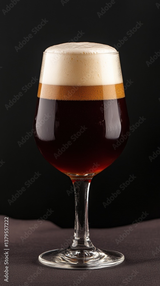 Refreshing glass of beer with bubbles and foamy head against a blurred background evoking a relaxing atmosphere Refreshing glass of beer with bubbles and foamy head against a blurred background evoking a relaxing atmosphere