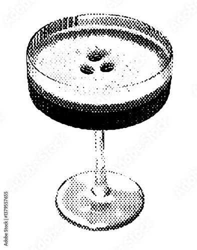 Espresso Martini Glass Halftone