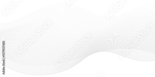 Abstract dynamic creative sound wave smooth beautiful space digital composite bland line. frequency flow business stripe gradient white vector technology template background.