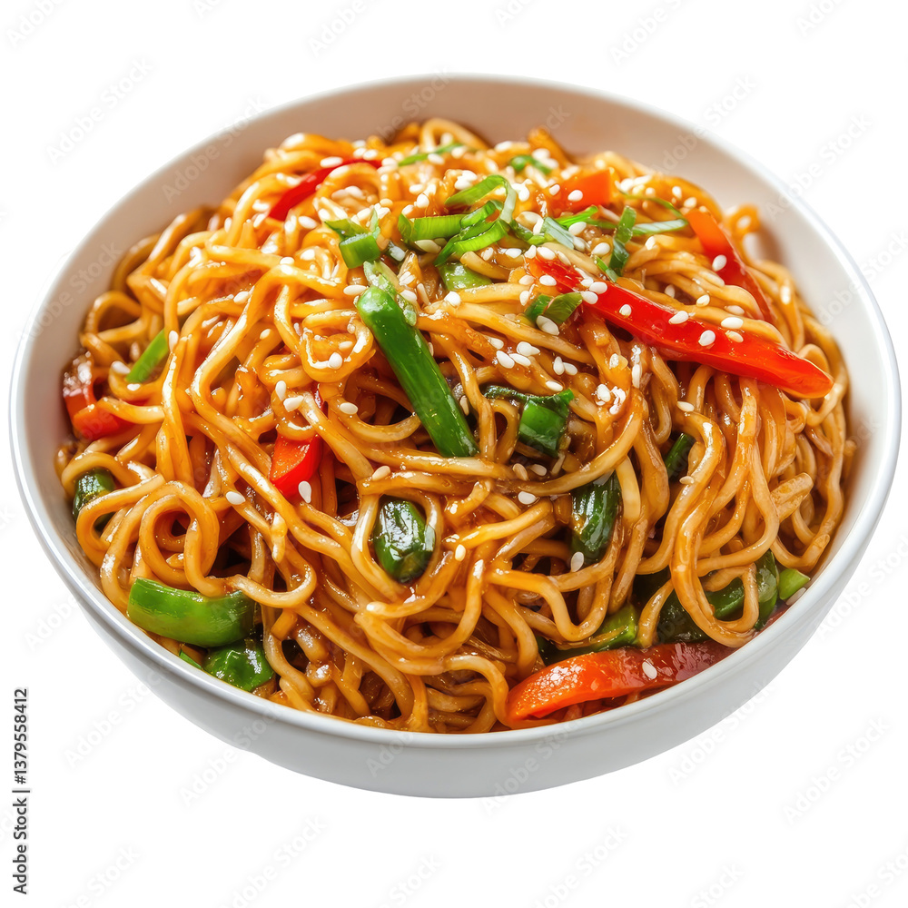 Authentic Stir-Fried Noodles on transparent background Authentic Stir-Fried Noodles on transparent background