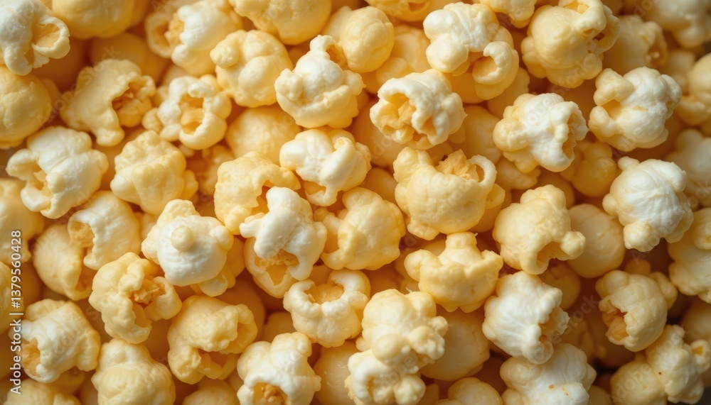 Popcorn kernels overflowing from a bowl ready to be enjoyed during a movie night with friends and family