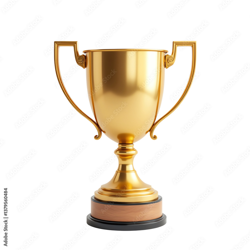 Golden trophy on white isolate background Golden trophy on white isolate background