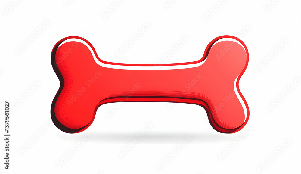 A vibrant red dog bone, symbolizing pet playtime and care. Ideal for pet-related products or branding. A vibrant red dog bone, symbolizing pet playtime and care. Ideal for pet-related products or branding.
