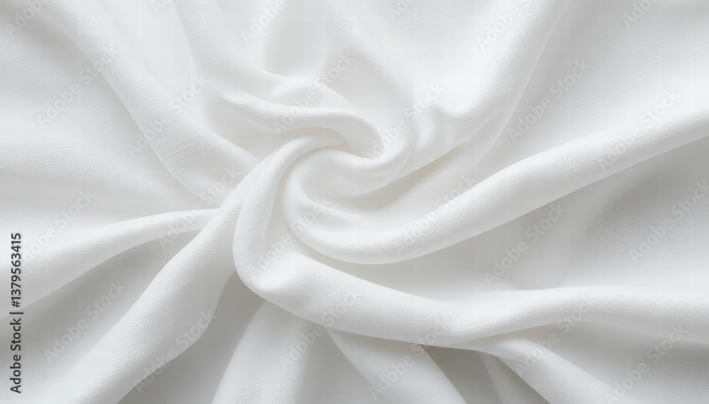 Obraz premium Soft and elegant white fabric draped gracefully against a neutral background for design purposes