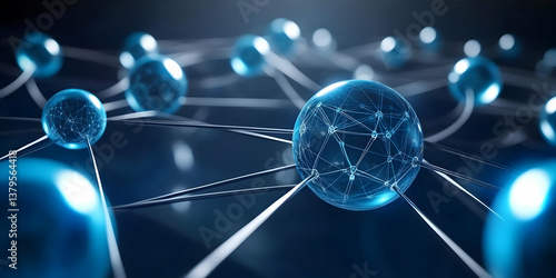 Abstract representation of a network of interconnected nodes illustrating the concept of advanced technology and innovation.