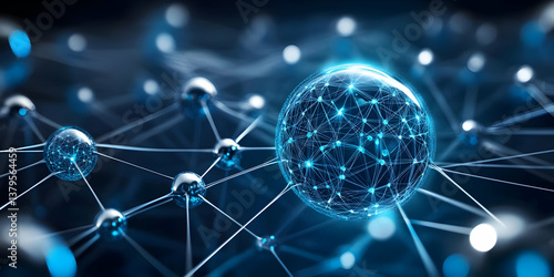 Abstract representation of interconnected networks, showcasing nodes and links that symbolize data transmission and innovation.