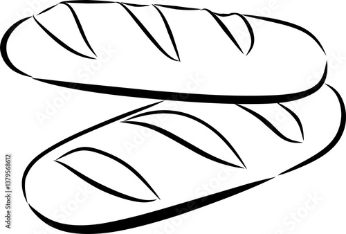 Laugen Bread - Line drawing