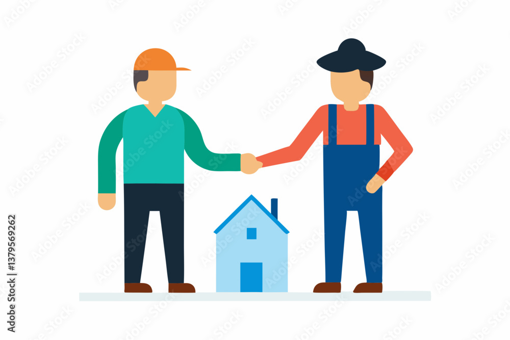 Obraz premium real estate agent with house