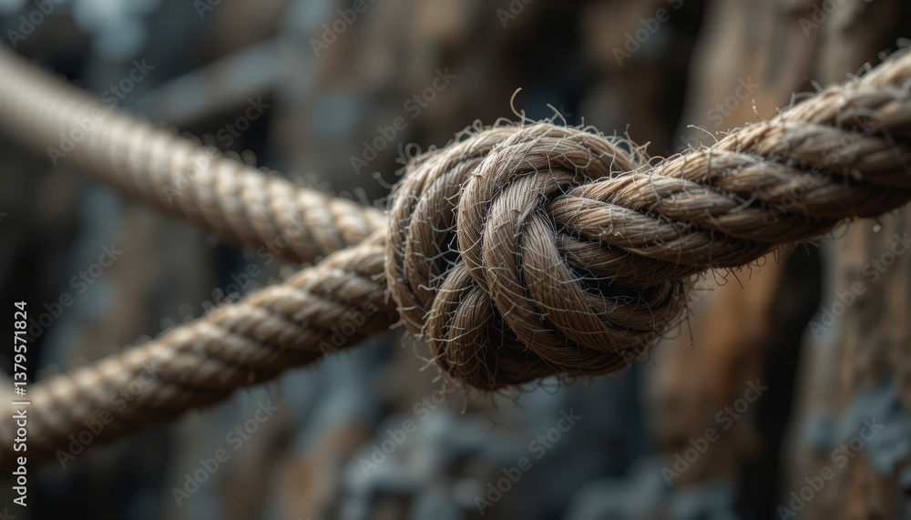 A length of rope in an artistic arrangement on a textured surface highlighting its versatile nature A length of rope in an artistic arrangement on a textured surface highlighting its versatile nature