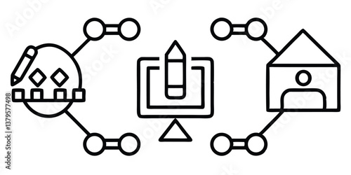 Collaboration Icons with Line Editing – Customizable & Scalable Vector Set