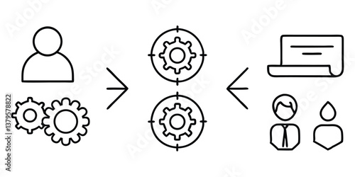 Collaboration Icons with Line Editing – Customizable & Scalable Vector Set
