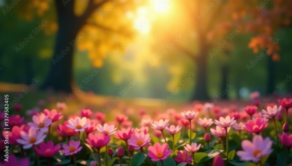 Fototapeta premium Abstract blurred nature scene, perfect for website backgrounds, blurred, organic