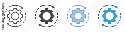 Management Service icon set multiple style collection