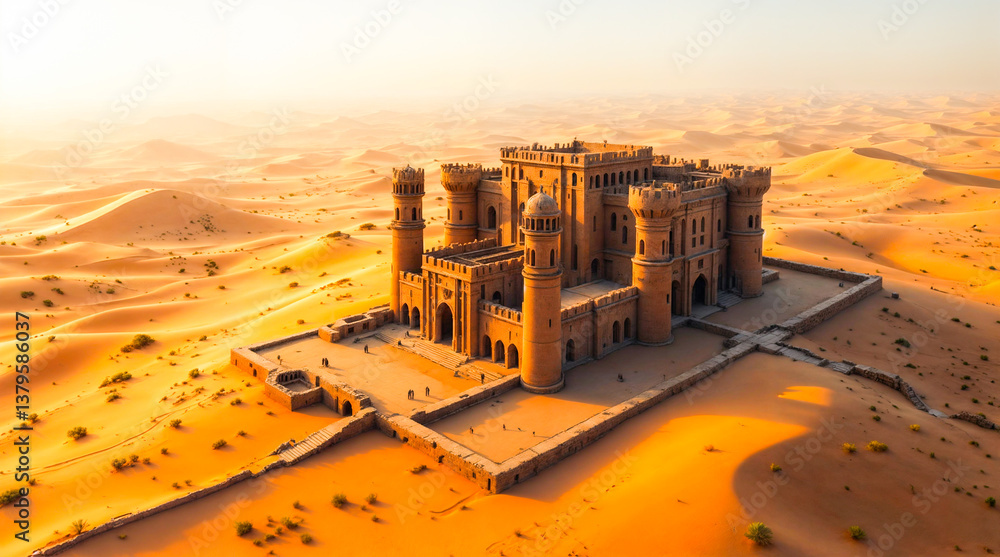 Obraz premium castle desert architecture luxury rich dune sunlight