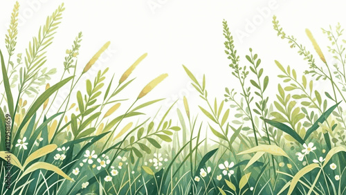Dappled floral light meadow isolated watercolor vector illustration svg
