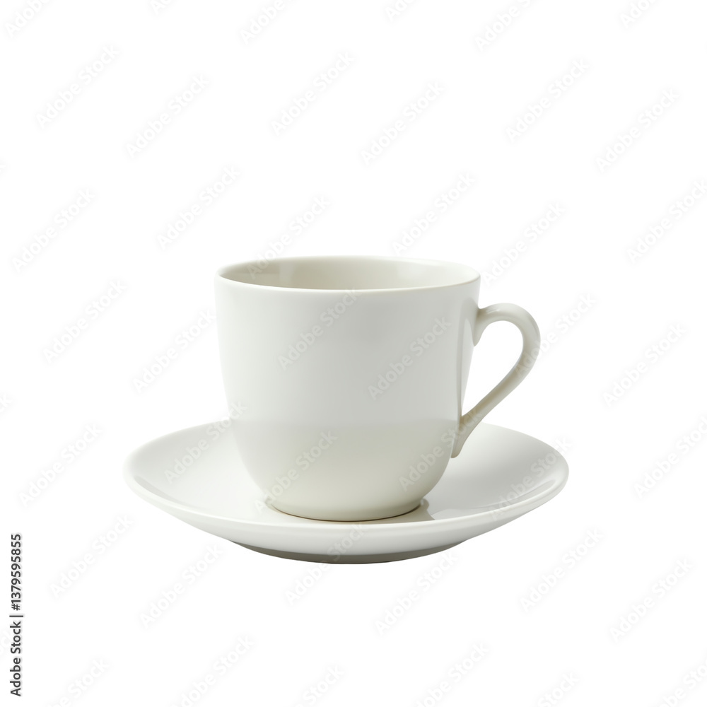 Cup and saucer, white isolated background Cup and saucer, white isolated background