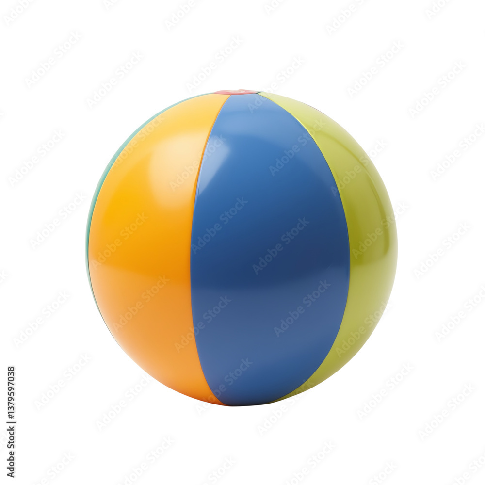 Fototapeta premium Colorful beach ball on white isolated background