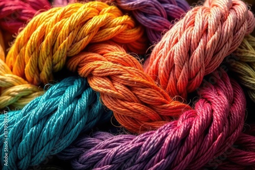 Interwoven natural fibers creating a textile pattern , yarn, surface