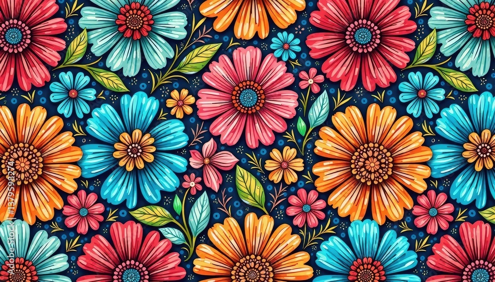 Intricate line art floral pattern, endless repeat , seamless, wrapping Intricate line art floral pattern, endless repeat , seamless, wrapping