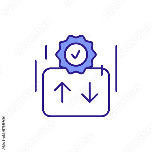 Fotografia Transaction Icon Colored with Two-Way Arrow and Dashed Lines.