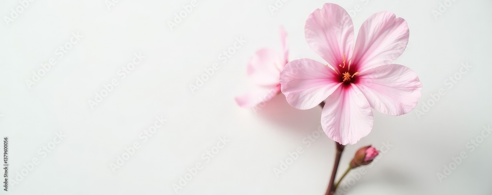 Small, delicate flower in full bloom on white background, blossom, floral, plant Small, delicate flower in full bloom on white background, blossom, floral, plant