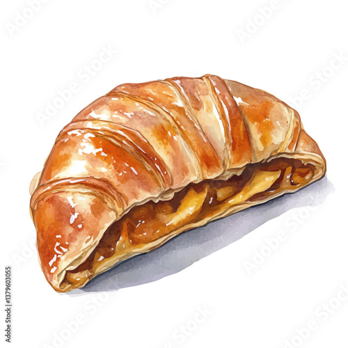 A watercolor vector illustration of Strudel, isolated on a white background.

