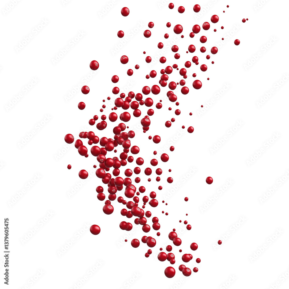 Pile with falling cranberries isolated on white or transparent background png Pile with falling cranberries isolated on white or transparent background png