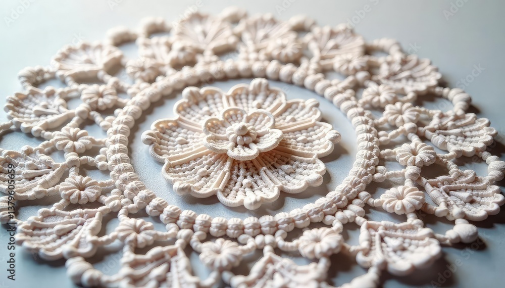 Intricate floral pattern lace doily, delicate texture, bridal, art, placemat Intricate floral pattern lace doily, delicate texture, bridal, art, placemat
