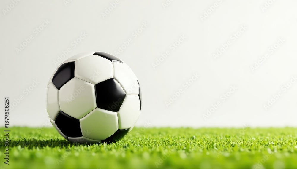 Fototapeta premium Studio shot, pristine white background, football , perfect, design