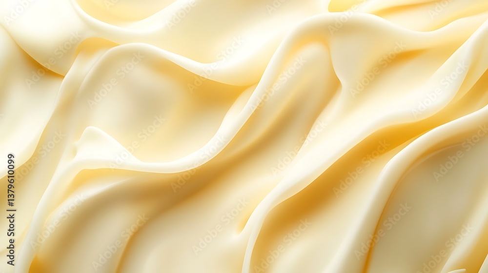 Creamy Yellow Substance Draped in Soft Waves Creamy Yellow Substance Draped in Soft Waves
