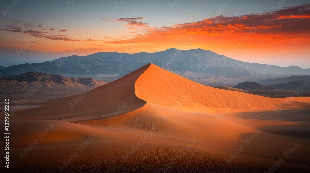Naklejka premium Sunrise over a sand dune