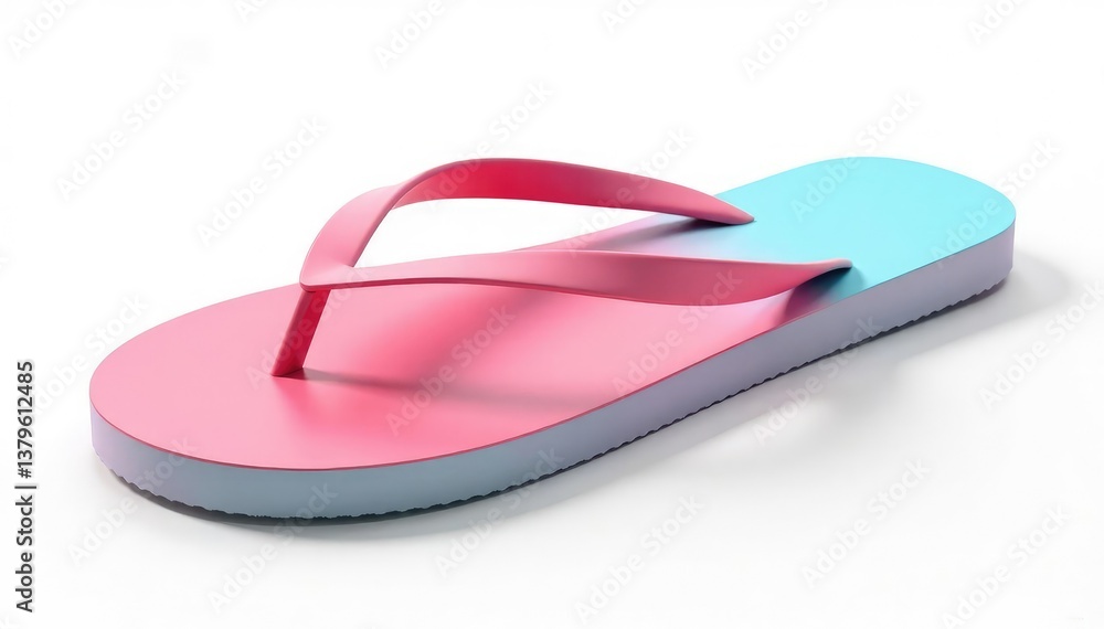 A single flip-flop isolated on white background, background, plastic, rubber A single flip-flop isolated on white background, background, plastic, rubber