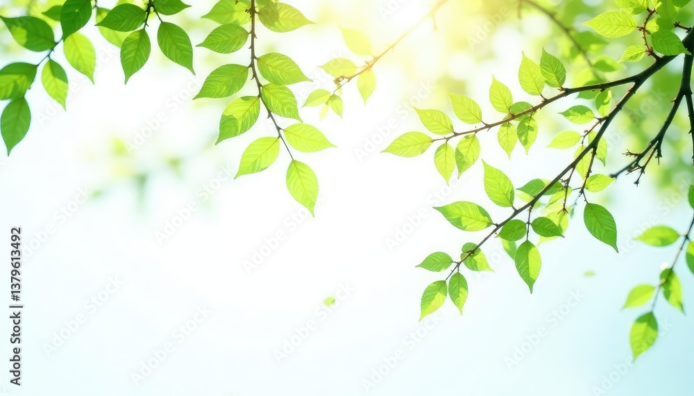 Delicate branches stretch towards the sky on a pristine white background, isolated, green Delicate branches stretch towards the sky on a pristine white background, isolated, green