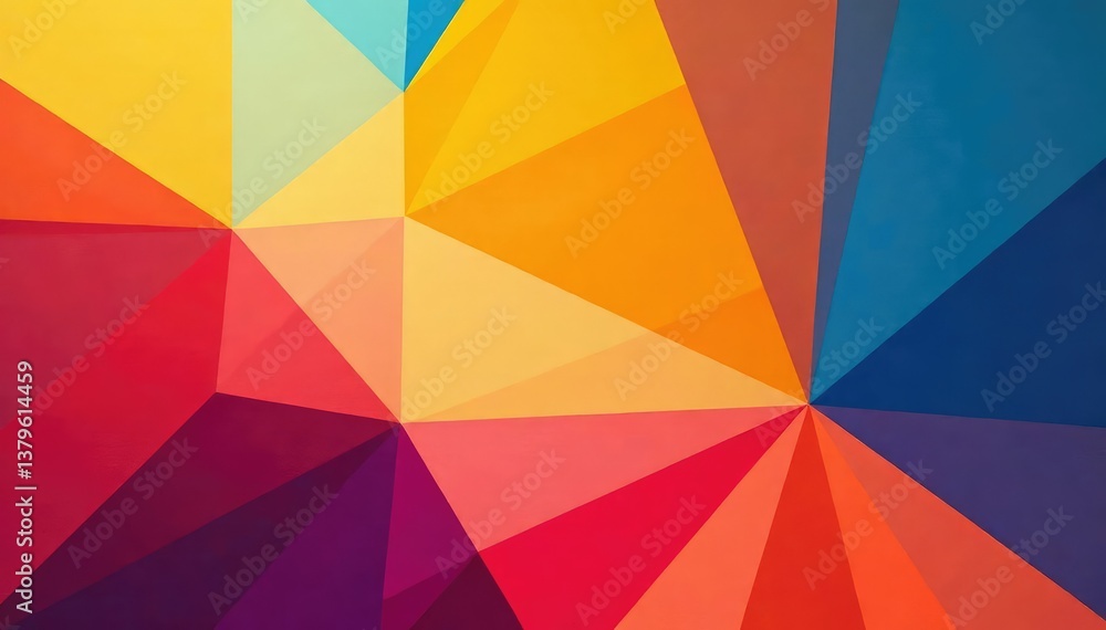 Obraz premium Geometric abstract shapes with bold color blocking , illustration, lines