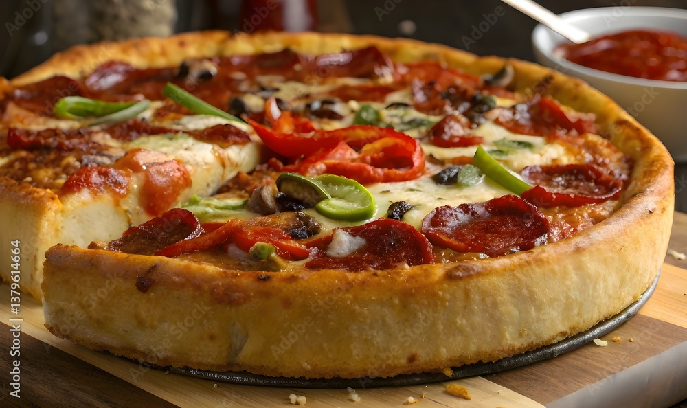 Thin crust pizza on a plate Thin crust pizza on a plate