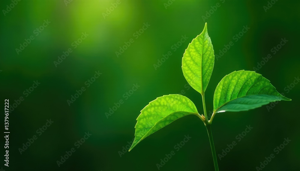 Single delicate sapling, vibrant green leaves, isolated , studio, spring, image Single delicate sapling, vibrant green leaves, isolated , studio, spring, image