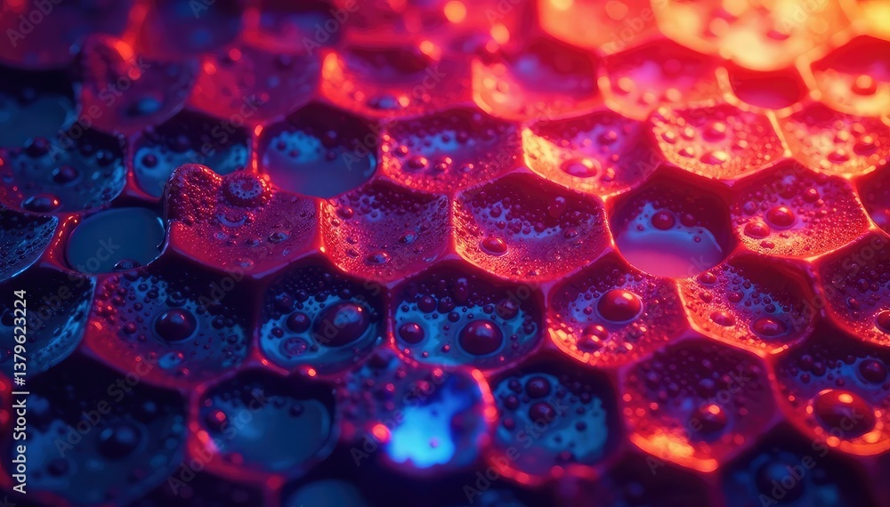Intricate tessellation of hexagons in vibrant hues, illustration, shape Intricate tessellation of hexagons in vibrant hues, illustration, shape
