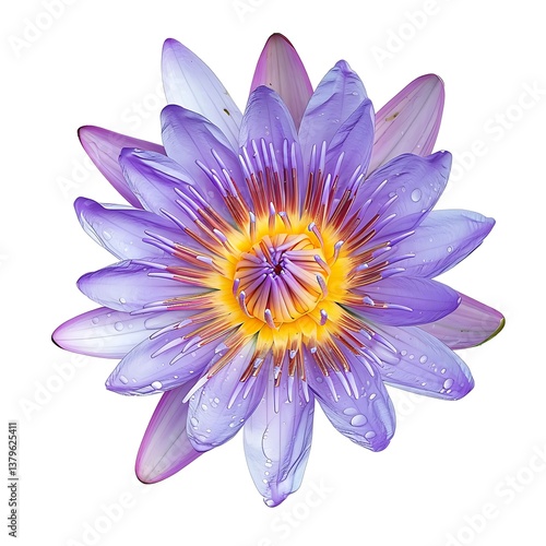 Water lily, peltated Flower isolated on white background.close up.
