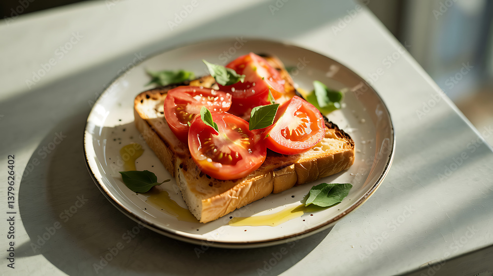 Toast with Tomato – Freshly Made Toast with Sliced Tomatoes, Healthy Breakfast or Snack Option Toast with Tomato – Freshly Made Toast with Sliced Tomatoes, Healthy Breakfast or Snack Option