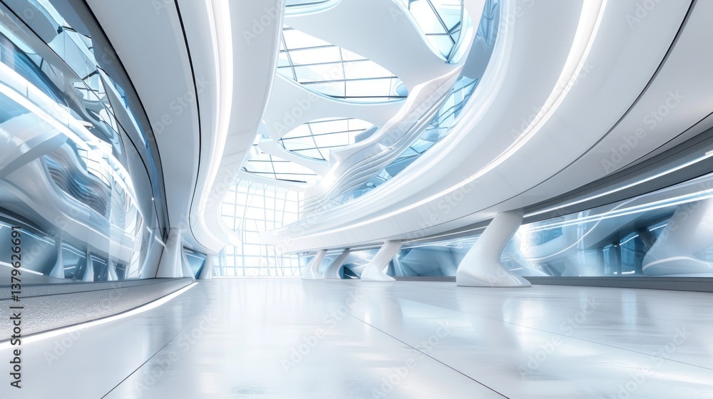 Fototapeta premium Futuristic architecture with sleek lines and a modern design element concept