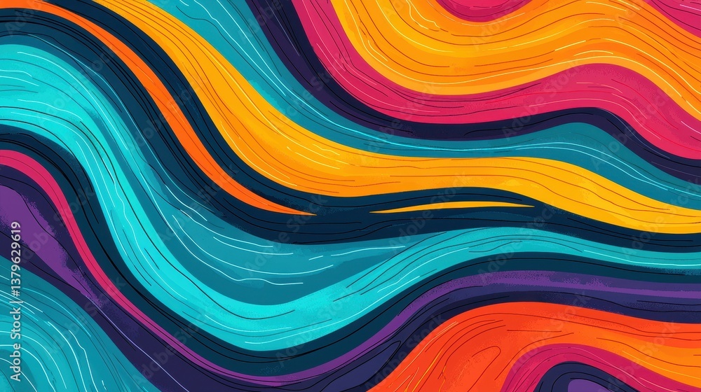 Colorful Abstract Waves Background with Flowing Lines and Patterns Colorful Abstract Waves Background with Flowing Lines and Patterns
