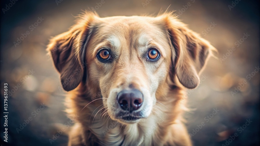 A Golden Retriever's soulful gaze, a captivating portrait of canine loyalty and companionship, revealing a heartwarming connection between human and animal