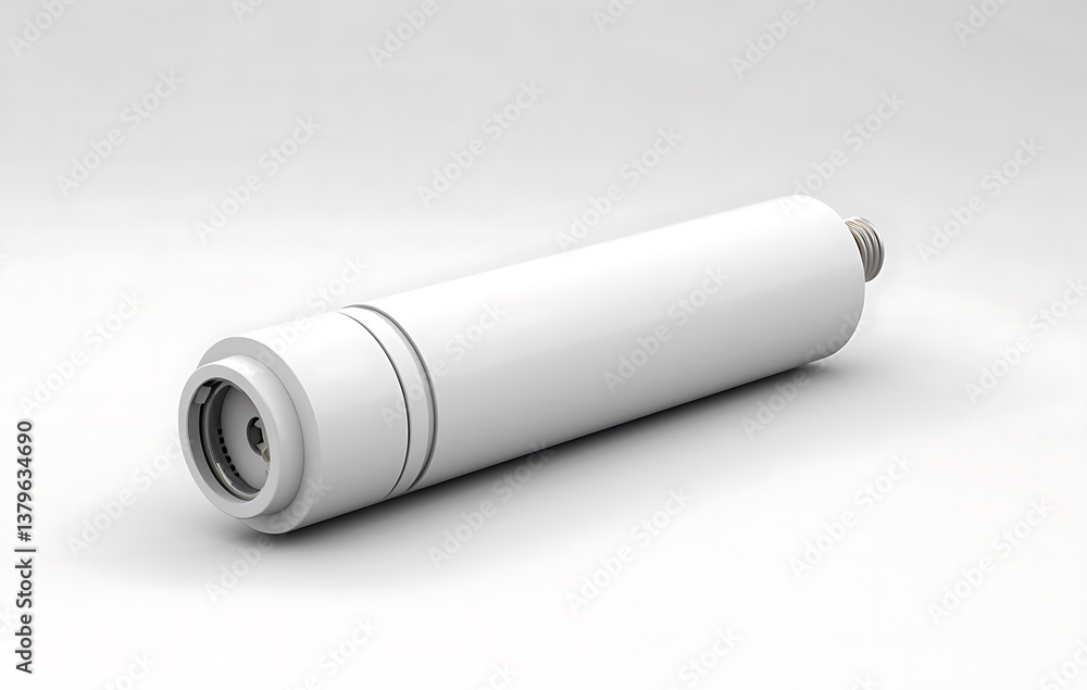 sleek, modern cylindrical object of white tone, isolated against a soft backdrop, its design inviting focus and curiosity. sleek, modern cylindrical object of white tone, isolated against a soft backdrop, its design inviting focus and curiosity.