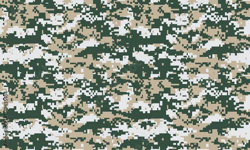 Seamless pattern abstract military or hunting camouflage background beige,dark green and white gray vector illustration repeat
