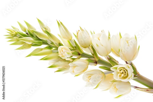 Yucca Flower isolated on white background.close up.