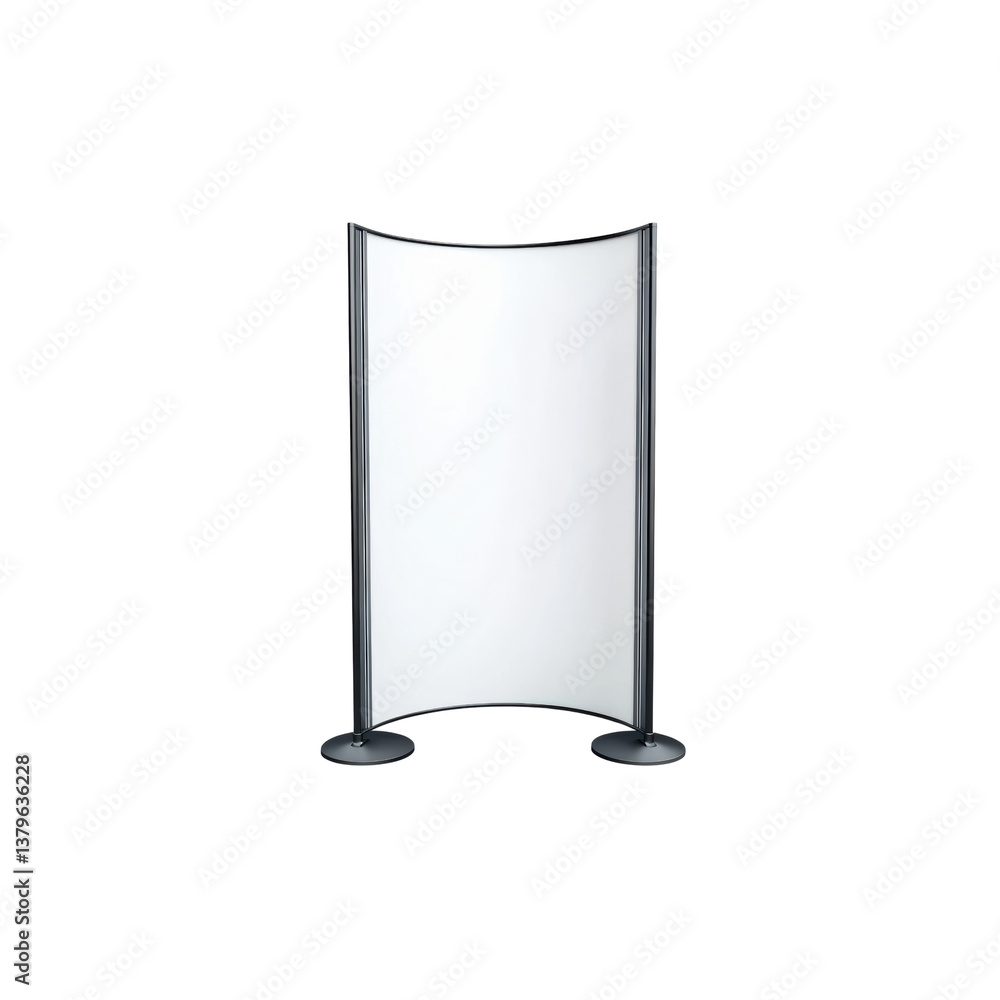 Curved White Display Panel Stand for Events and Exhibitions Use Curved White Display Panel Stand for Events and Exhibitions Use