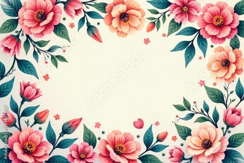Intricate floral design, seamlessly repeating in a soft pastel palette , organic, flowers